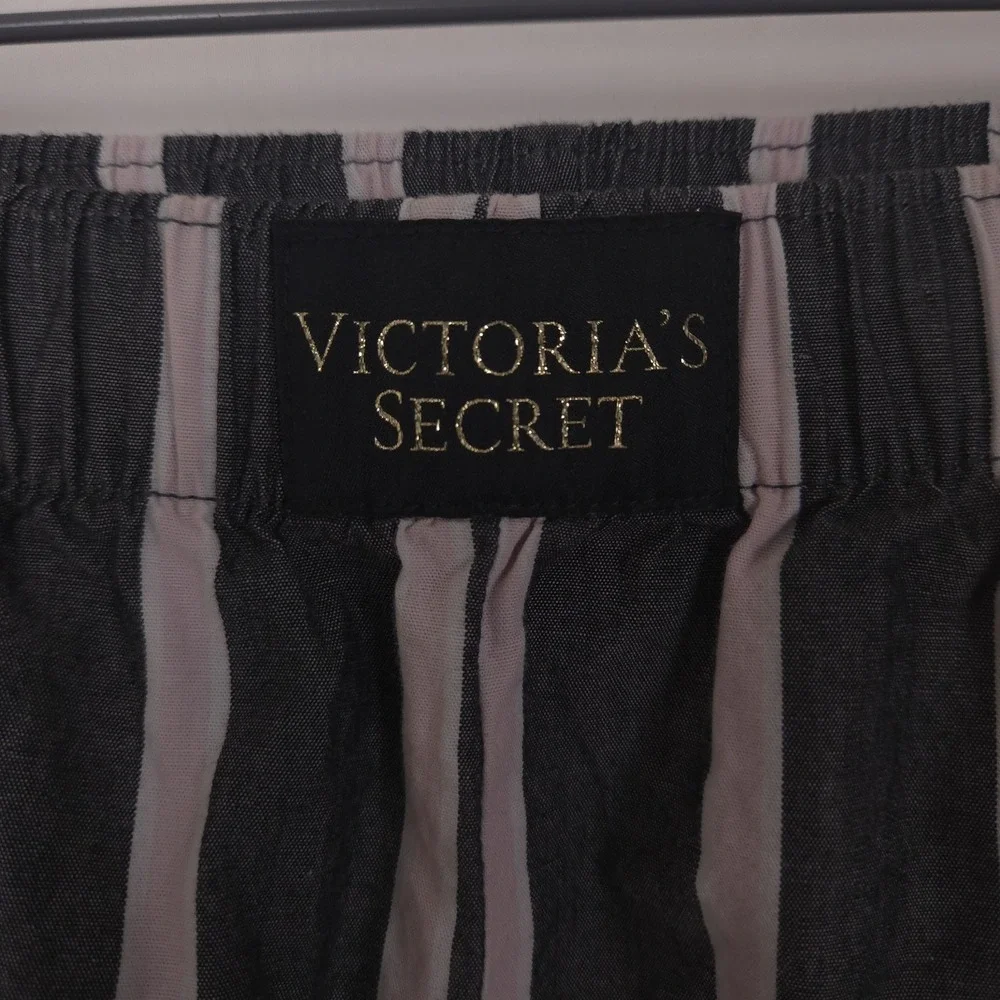 Victorias Secret Womens Striped Cotton Sleep Short XS Black‎ Pink Lounge